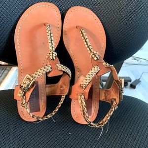 Coach lizard-skinned sandals 5.5